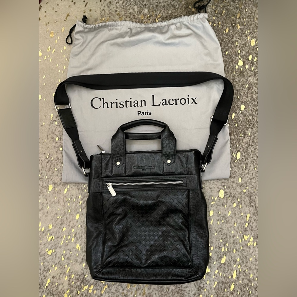 Authentic Christian Lacroix Men’s Black Leather Messe… Gem